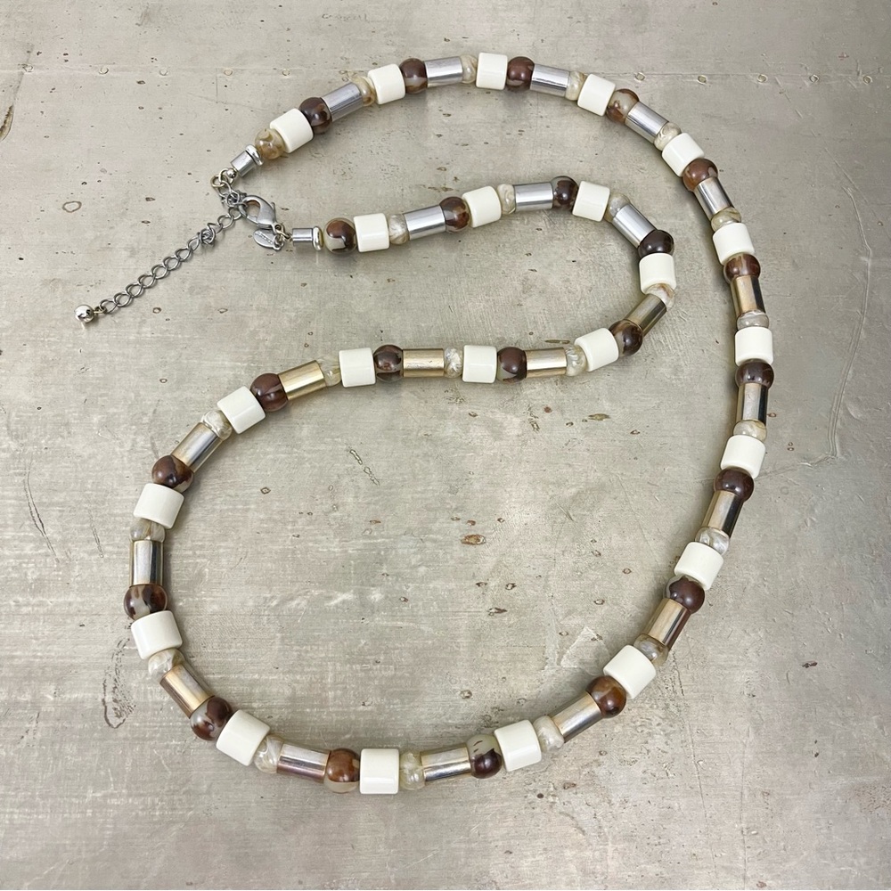 Chico’s Long Beaded Multi Tone Necklace